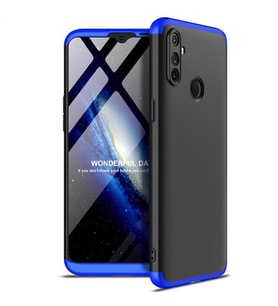 Realme 6İ Kılıf Zore Ays Full Koruma Kılıf (Siyah-Mavi)
