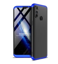 Realme 6İ Kılıf Zore Ays Full Koruma Kılıf (Siyah-Mavi)