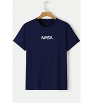 Unisex Nasa Baskılı T-shirt (Lacivert)