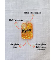 Dikdörtgen Şeklinde Kedi/ Köpek- İsimliği/ Künyesi (Turuncu)