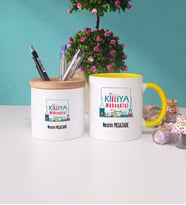 Kimya Mühendisi Kupa Bardak Lacivert ve Kalemlik (Model 4)