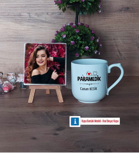 Paramedik Fotoğraflı Dekoratif Taş, Kupa Bardak Beyaz Hediye (Model 5)