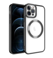 Apple iPhone 11 Pro Max Kılıf Magsafe Zore Setro Silikon Kılıf (Siyah)