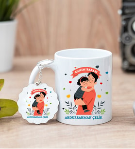 Canım Babam Kupa Bardağı ve Anahtarlık Hediye Seti (Model 5)
