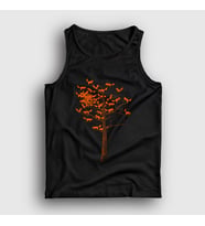 Presmono Unisex Beyaz Tree Leaves Fox Tilki Atlet 368162tt (Siyah)