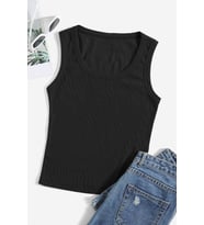 Merry See Düz Renk Kadın Kolsuz Bluz Crop Top (Siyah)