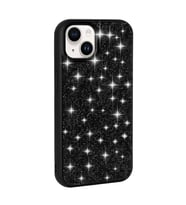 iPhone 14 Kılıf Parlak Taşlı Tasarım Pırlanta Kılıf (Siyah)