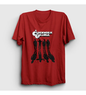 Presmono Unisex Sarı Gang Film Otomatik Portakal A Clockwork Orange T-Shirt 242323tt (Kırmızı)