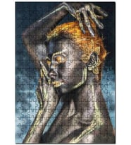 Cakapuzzle Altın Yaldız ve Vücut Boyama Sanatı Puzzle Yapboz MDF (Ahşap) (1000 Parça)