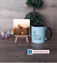 Eşe Hediye Fotoğraflı Dekoratif Taş, Kupa Bardak Beyaz Hediye (Model 11)