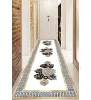 Dijital Baskılı Kaymaz Taban Yıkanabilir Modern Yolluk Ve Koridor Halısı NDU-SD-433 (Gold)
