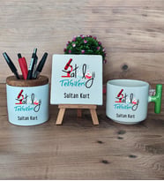 Patoloji Teknikeri Hediye Sepeti Kupa Bardak T Kulplu, Kalemlik ve Dekoratif Taş Tıp Bayramı Hediyesi (Model 8)
