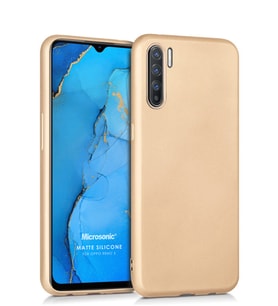 Microsonic Matte Silicone Oppo Reno 3 Kılıf (Gold)