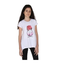 Toontoy Kız Çocuk Parfüm Nakışlı T-Shirt (Beyaz)