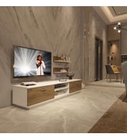 Decoraktiv Eko 4B Mdf Dvd Tv Ünitesi Tv Sehpası - Parlak Beyaz (Beyaz - Pera)
