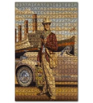 Cakapuzzle Titanik Antika Araba ve Kasketli Adam Puzzle Yapboz MDF (Ahşap) (1000 Parça)