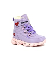Trendyshose TW-009065 Bebe Kız Çocuk Termal Kürklü Işıklı Garantili Bot (Lila)