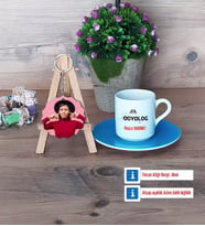 Odyolog Türk Kahvesi Fincanı Ahşap Altlıklı ve Fotoğraflı Ahşap Anahtarlık Hediye (Model 5)