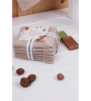 İndigo Ağacı Bitkisel Organik Boyama 6'lı 33x33 Havlu (Bej)