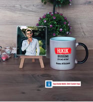 Hukuk Okuduğumu Söylemiş Miydim Fotoğraflı Dekoratif Taş, Kupa Bardak Beyaz Hediye (Model 9)