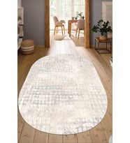 Dijital Baskılı Kaymaz Taban Yıkanabilir Oval Salon Halısı Mutfak Halısı Yolluk NDO-HT-86 (Çok Renkli)