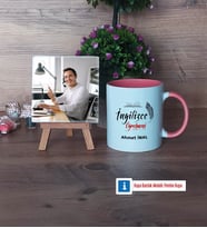 İngilizce Öğretmeni Fotoğraflı Dekoratif Taş, Kupa Bardak Beyaz Hediye (Model 6)