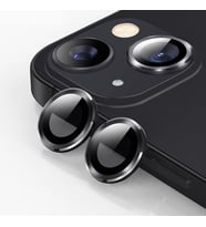ALLY iPhone 14-14 Plus 3D Metal Çerçeveli Kamera Lens Koruyucu (Siyah)