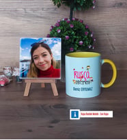 Rusça Öğretmeni Fotoğraflı Dekoratif Taş, Kupa Bardak Beyaz Hediye (Model 7)
