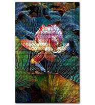 Cakapuzzle Lotus Çiçeği ve Dev Yaprakları Puzzle Yapboz MDF (Ahşap) (1000 Parça)