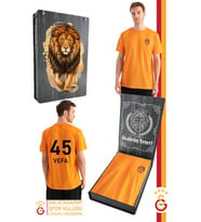 Galatasaray Orijinal Lisanslı Match Day Kişiye Özel T-Shirt Hediyelik Ahşap Kutulu (Sarı)