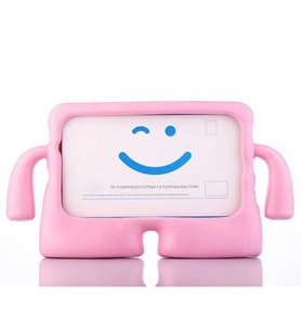 İPAD 5 6 Air AİR2 9.7 Tam Uyumlu Silikon Çocuk Tablet Kılıf (Pembe)