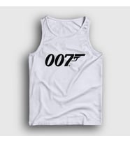 Presmono Unisex Sarı Logo 007 Film James Bond Atlet 257890tt (Beyaz)