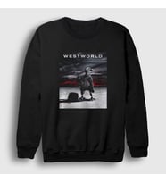 Presmono Unisex Beyaz Cover Westworld Sweatshirt 223067tt (Siyah)
