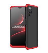 Galaxy A12 Kılıf Zore Ays Full Koruma Kılıf (Siyah-Kırmızı)