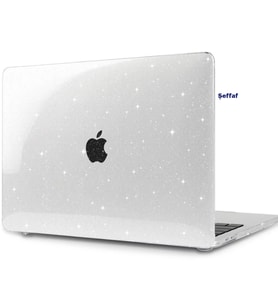 Macbook Pro Kılıf 16.2 inç M1-M2-M3, Simli Crystal Star (Touchbarsız 16.2" Pro) A2485 A2780 A2991 ile Uyumlu (Renksiz)