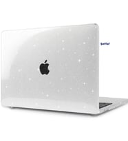 Macbook Pro Kılıf 16.2 inç M1-M2-M3, Simli Crystal Star (Touchbarsız 16.2" Pro) A2485 A2780 A2991 ile Uyumlu (Renksiz)