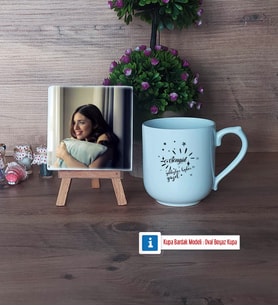 Doğum Günü Hediyesi Fotoğraflı Dekoratif Taş, Kupa Bardak Beyaz Hediye (Model 5)