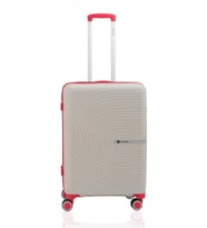 Mçs Polipropilen Valiz V374 65 CM (Beyaz - Kırmızı)