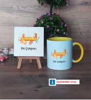 Arkeolog Dekoratif Taş, Kupa Bardak Kırmızı Hediye (Model 6)