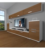 Decoraktiv Ekoflex 9 Slm Tv Ünitesi Tv Sehpası (Beyaz - Ceviz)