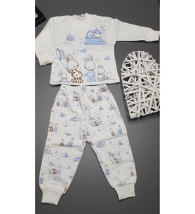 Mini Tarz organik pijama takımı (Mavi)