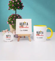 Harita Mühendisi Kupa Bardak Lacivert Dekoratif Taş Baskı Anahtarlık (Model 4)