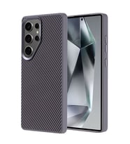 Vendas Samsung Galaxy S25 Ultra Kılıf Magsafe Şarj Özellikli Karbon Fiber Görünümlü Zore Troy Kapak (Gri)