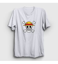 Presmono Unisex Sarı Logo Anime One Piece T-Shirt 135550tt (Beyaz)