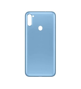 Samsung Galaxy A11 Logolu Kasa Kapak - LENS VE PARMAKİZİ HARİÇ (Mavi)
