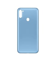 Samsung Galaxy A11 Logolu Kasa Kapak - LENS VE PARMAKİZİ HARİÇ (Mavi)