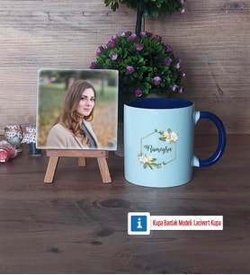 Doğum Günü Hediyesi Fotoğraflı Dekoratif Taş, Kupa Bardak Beyaz Hediye (Model 3)