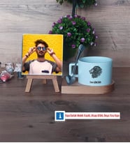 Aslan Fotoğraflı Dekoratif Taş, Kupa Bardak Beyaz Hediye (Model 8)