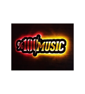 Mony Tasarım %100 Music Led Işıklı Tablo (Sarı-Kırmızı)