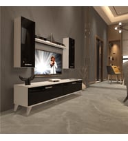 Decoraktiv Eko 5D Slm Std Retro Tv Ünitesi Tv Sehpası (Siyah - Beyaz)